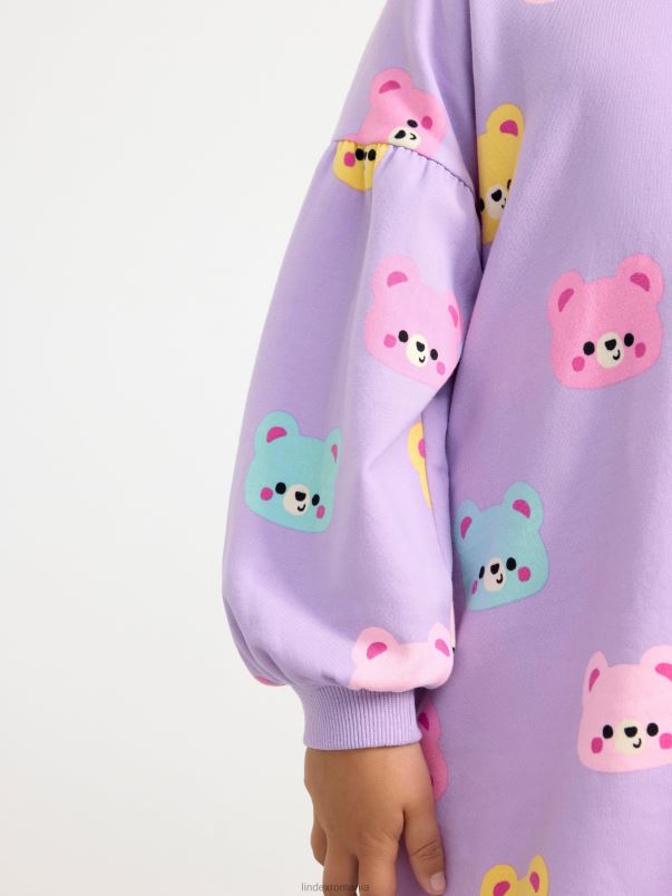 îmbrăcăminte VHZ2F3075 rochie cu ursuleti copii liliac deschis Lindex