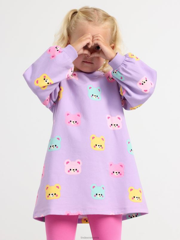 îmbrăcăminte VHZ2F3075 rochie cu ursuleti copii liliac deschis Lindex