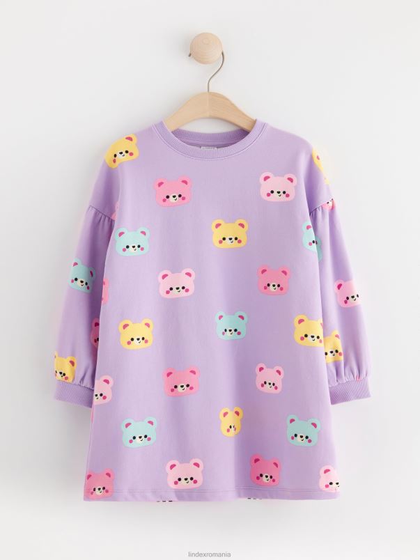 îmbrăcăminte VHZ2F3075 rochie cu ursuleti copii liliac deschis Lindex