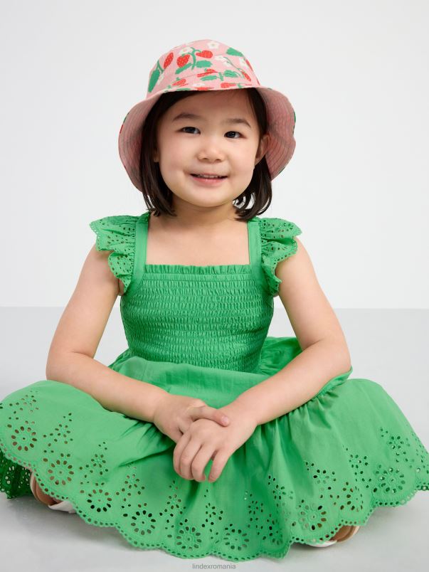 îmbrăcăminte VHZ2F3097 rochie cu bluza și broderie englezească copii verde Lindex