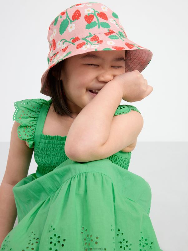 îmbrăcăminte VHZ2F3097 rochie cu bluza și broderie englezească copii verde Lindex