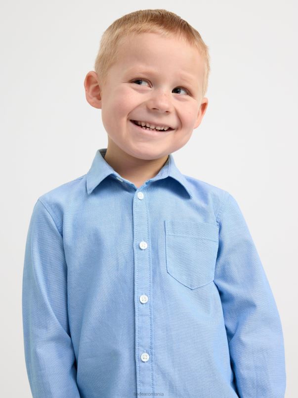 îmbrăcăminte VHZ2F3847 cămașă oxford copii cambray albastru Lindex