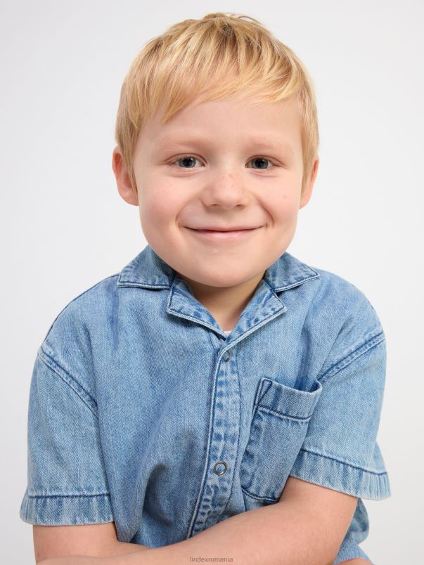 îmbrăcăminte VHZ2F3858 cămașă din denim cu mânecă scurtă copii denim Lindex