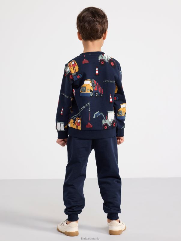 îmbrăcăminte VHZ2F3428 hanorac cu vehicule de lucru copii bleumarin inchis Lindex