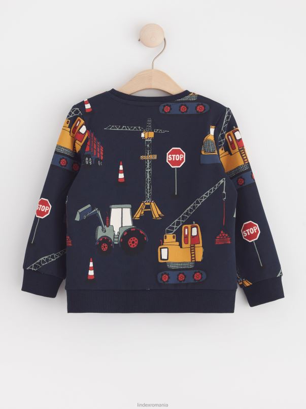 îmbrăcăminte VHZ2F3428 hanorac cu vehicule de lucru copii bleumarin inchis Lindex