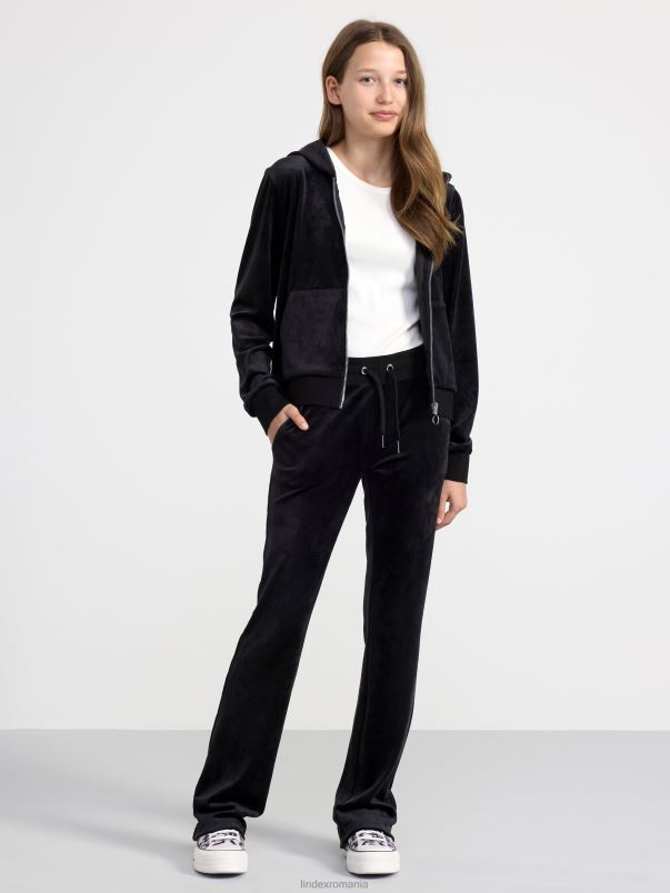 îmbrăcăminte VHZ2F3451 hanorac din velur cu fermoar copii negru Lindex