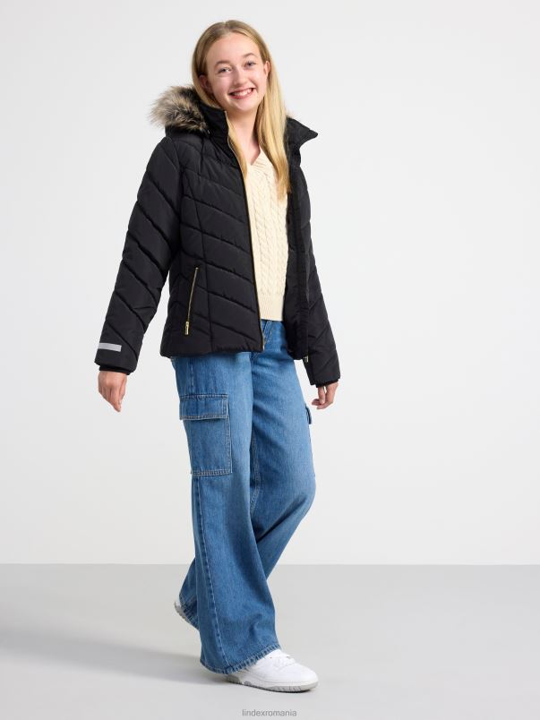 îmbrăcăminte VHZ2F2962 jachetă căptușită hidrofugă copii negru Lindex