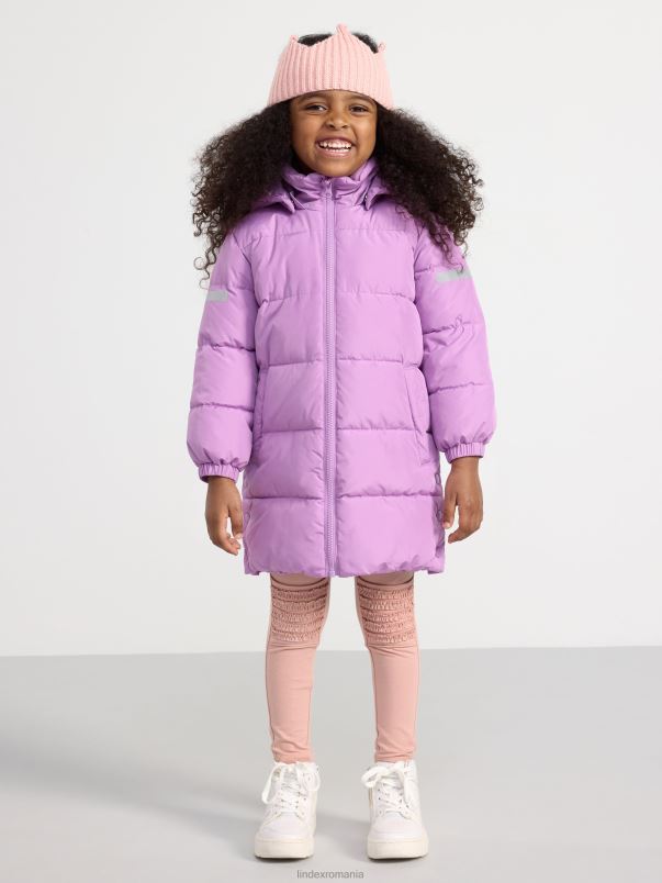 îmbrăcăminte VHZ2F2964 jachetă puf lung impermeabilă copii liliac praf deschis Lindex