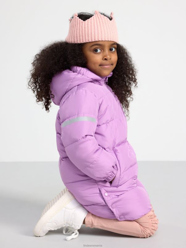 îmbrăcăminte VHZ2F2964 jachetă puf lung impermeabilă copii liliac praf deschis Lindex