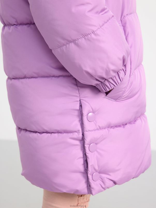îmbrăcăminte VHZ2F2964 jachetă puf lung impermeabilă copii liliac praf deschis Lindex