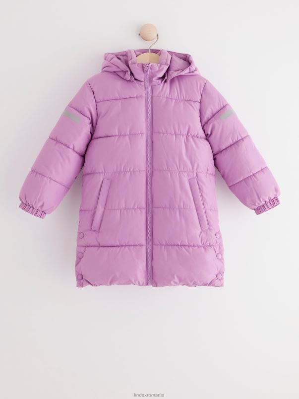 îmbrăcăminte VHZ2F2964 jachetă puf lung impermeabilă copii liliac praf deschis Lindex