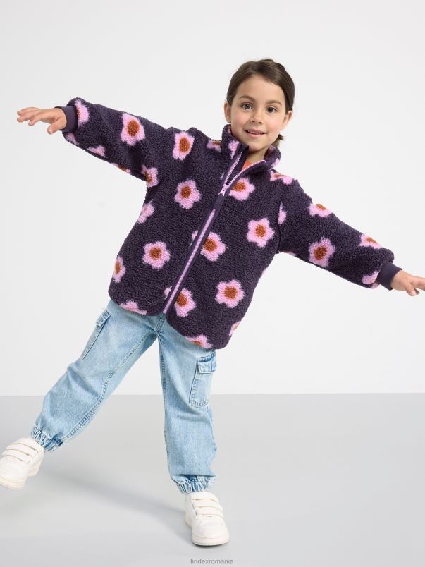 îmbrăcăminte VHZ2F2980 jachetă grămadă cu flori copii liliac închis Lindex