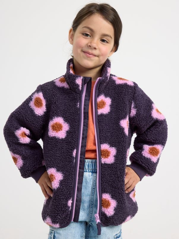 îmbrăcăminte VHZ2F2980 jachetă grămadă cu flori copii liliac închis Lindex