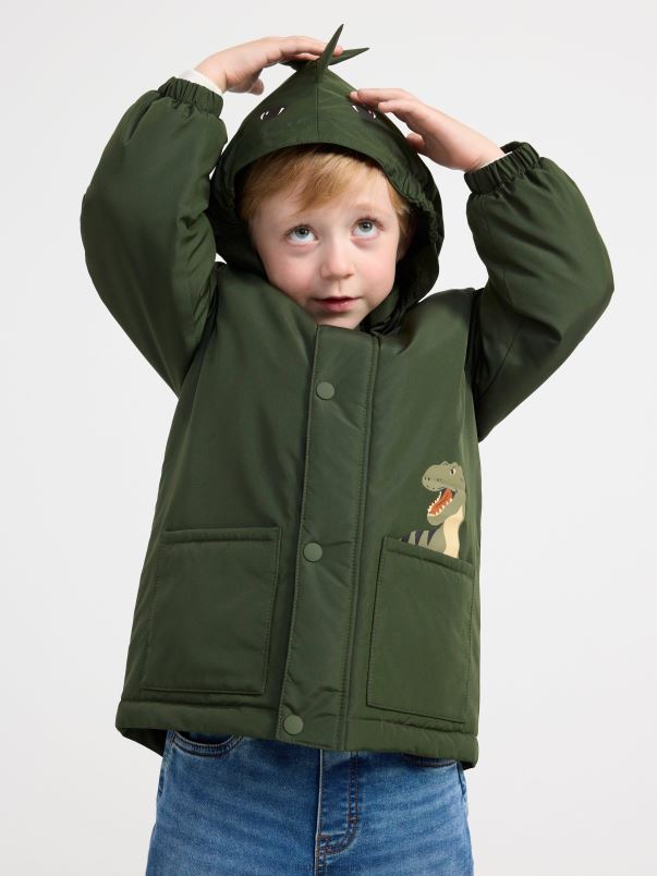 îmbrăcăminte VHZ2F2982 jachetă căptușită hidrofugă copii verde praf închis Lindex