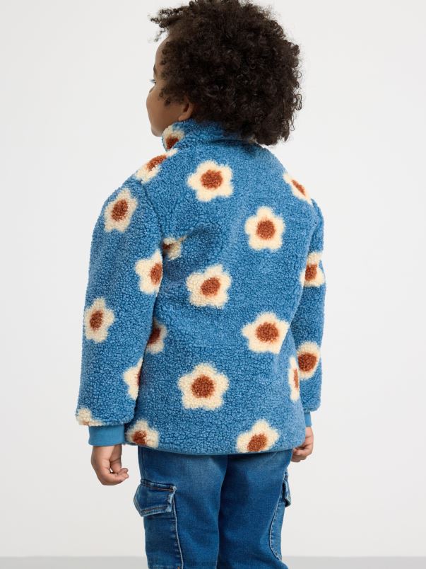 îmbrăcăminte VHZ2F2984 jachetă grămadă cu flori copii albastru deschis praf Lindex