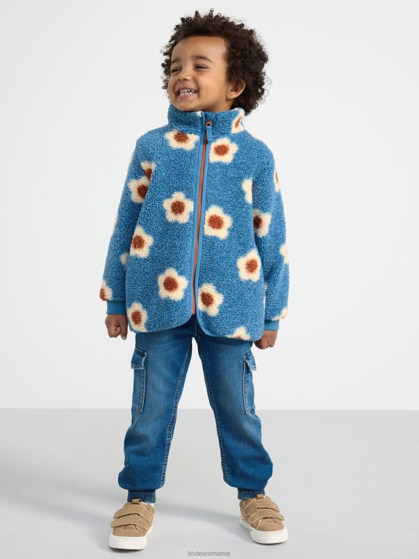 îmbrăcăminte VHZ2F2984 jachetă grămadă cu flori copii albastru deschis praf Lindex