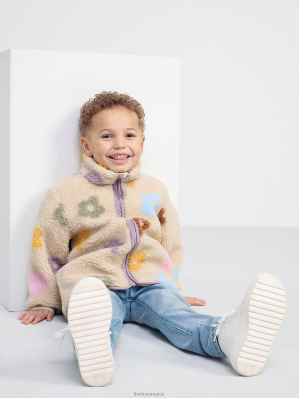 îmbrăcăminte VHZ2F3017 jachetă moale cu model copii liliac praf deschis Lindex