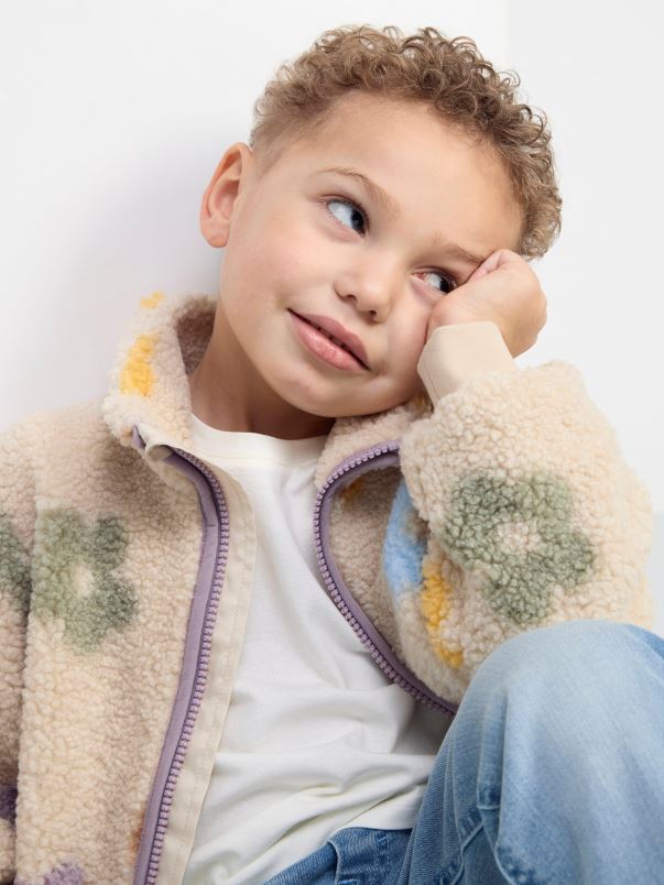 îmbrăcăminte VHZ2F3017 jachetă moale cu model copii liliac praf deschis Lindex