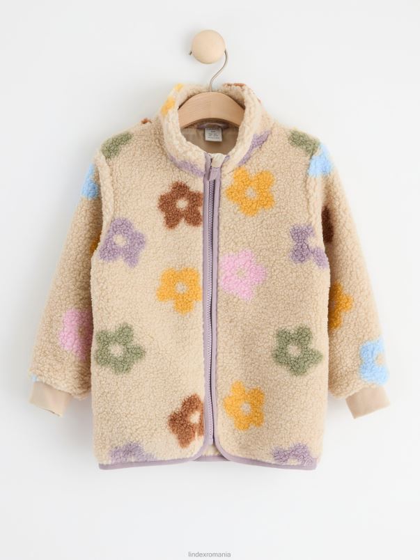 îmbrăcăminte VHZ2F3017 jachetă moale cu model copii liliac praf deschis Lindex