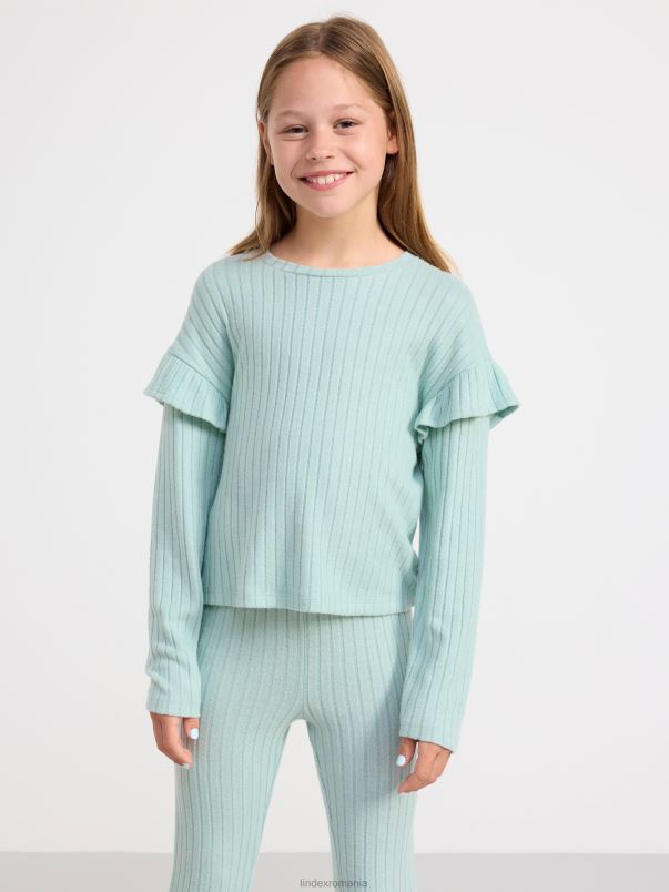 îmbrăcăminte VHZ2F2677 top cu mânecă lungă și cu volanuri copii apă prăfuită Lindex