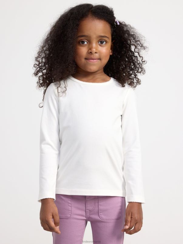 îmbrăcăminte VHZ2F2728 Pachet de 2 topuri cu mâneci lungi copii alb praf deschis Lindex