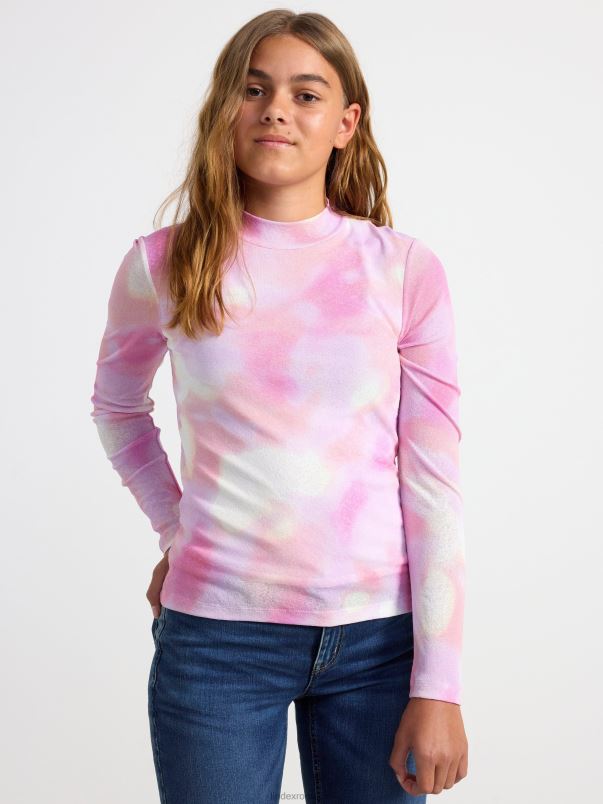 îmbrăcăminte VHZ2F2738 top cu mânecă lungă cu model peste tot copii roz Lindex