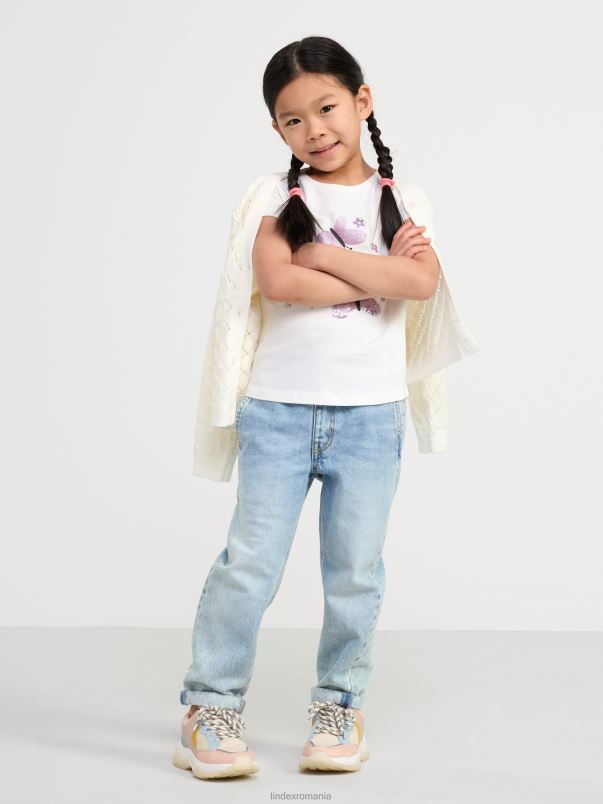 îmbrăcăminte VHZ2F3462 cardigan tricotat cu model copii alb praf deschis Lindex