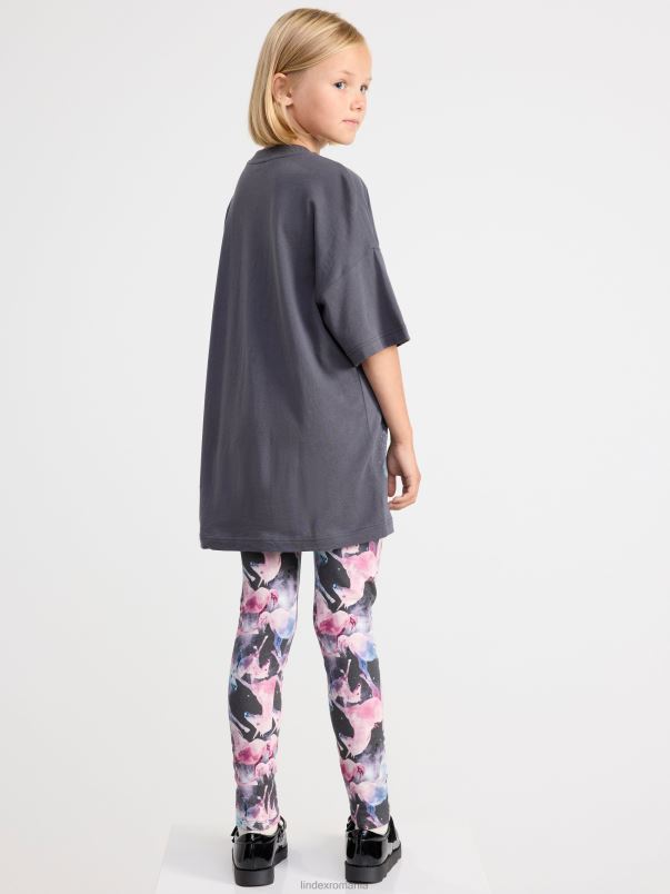 îmbrăcăminte VHZ2F2676 tricou cu imprimeu copii gri inchis Lindex