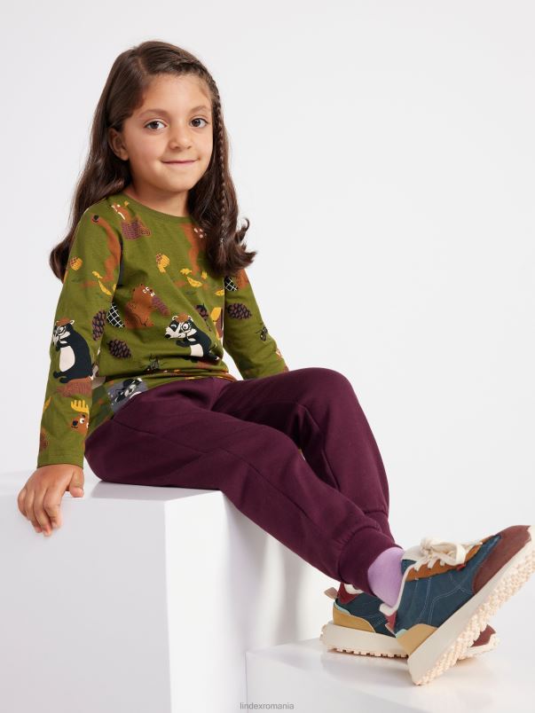 îmbrăcăminte VHZ2F2678 top cu animal print copii verde inchis Lindex