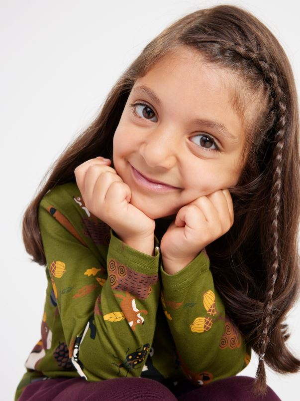 îmbrăcăminte VHZ2F2678 top cu animal print copii verde inchis Lindex