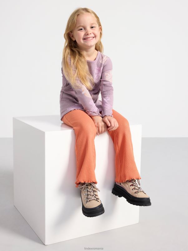 îmbrăcăminte VHZ2F2679 top striat cu detalii de volan copii liliac praf deschis Lindex