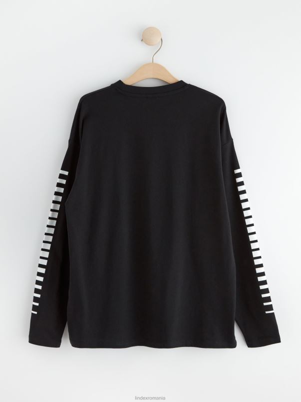 îmbrăcăminte VHZ2F2683 top cu imprimeu copii negru Lindex