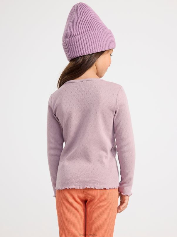 îmbrăcăminte VHZ2F2688 vârf în pointelle cu volane copii liliac praf deschis Lindex