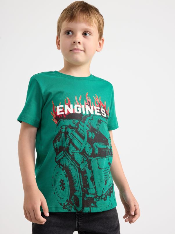 îmbrăcăminte VHZ2F2710 tricou cu imprimeu copii verde Lindex