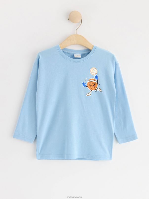 îmbrăcăminte VHZ2F2734 top cu imprimeu sportiv copii albastru deschis Lindex