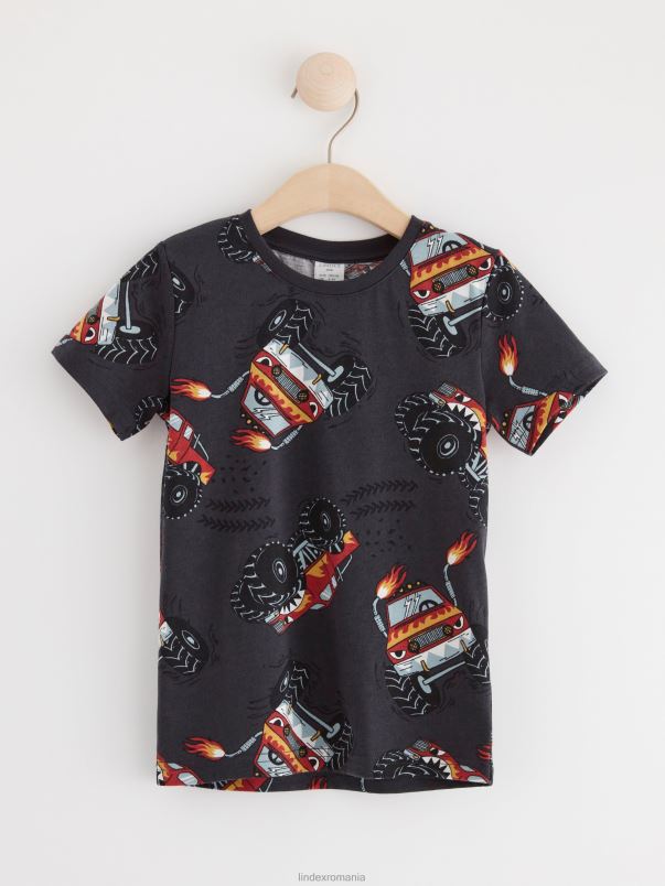 îmbrăcăminte VHZ2F2754 tricou cu monstertrucks copii negru Lindex