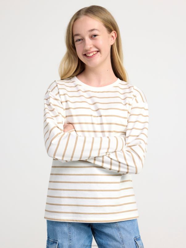 îmbrăcăminte VHZ2F2765 deasupra cu dungi copii bej Lindex