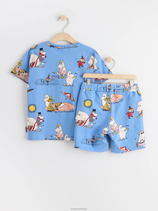 îmbrăcăminte VHZ2F2796 set cu imprimeu moomin copii E albastru praf Lindex