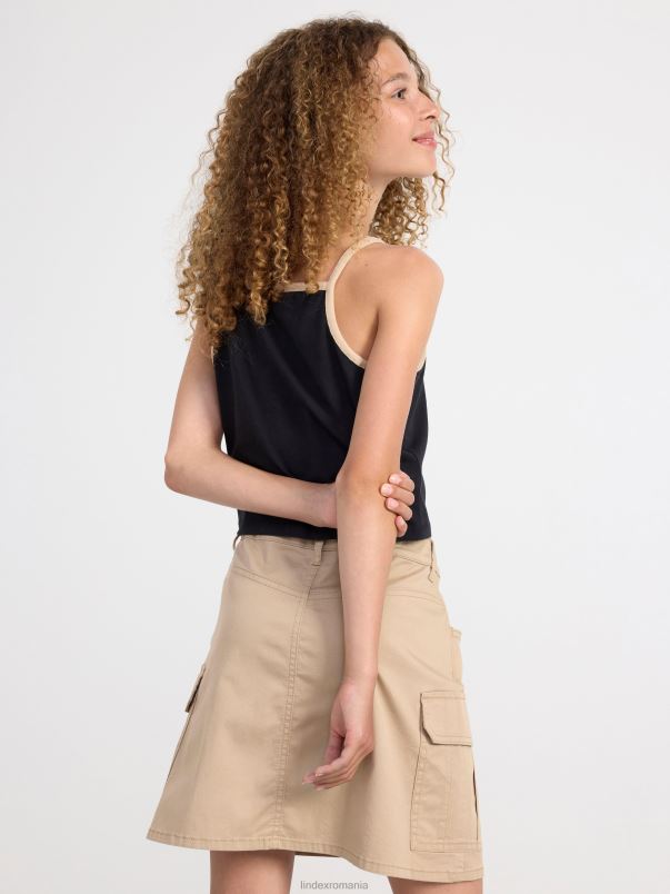 îmbrăcăminte VHZ2F2802 maiou cu bretele subțiri copii negru Lindex