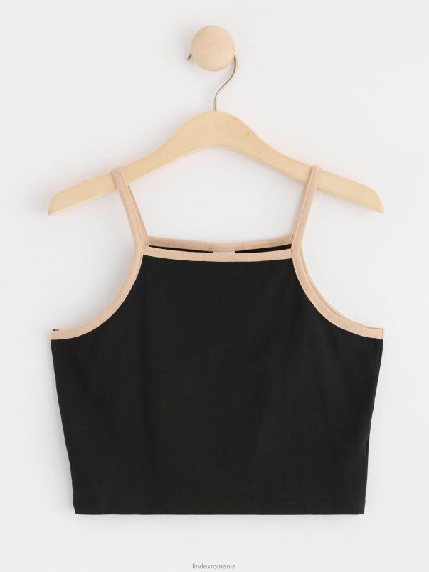 îmbrăcăminte VHZ2F2802 maiou cu bretele subțiri copii negru Lindex