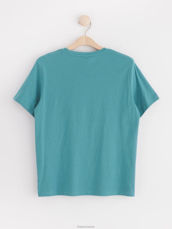 îmbrăcăminte VHZ2F2808 tricou copii turcoaz prafuit Lindex