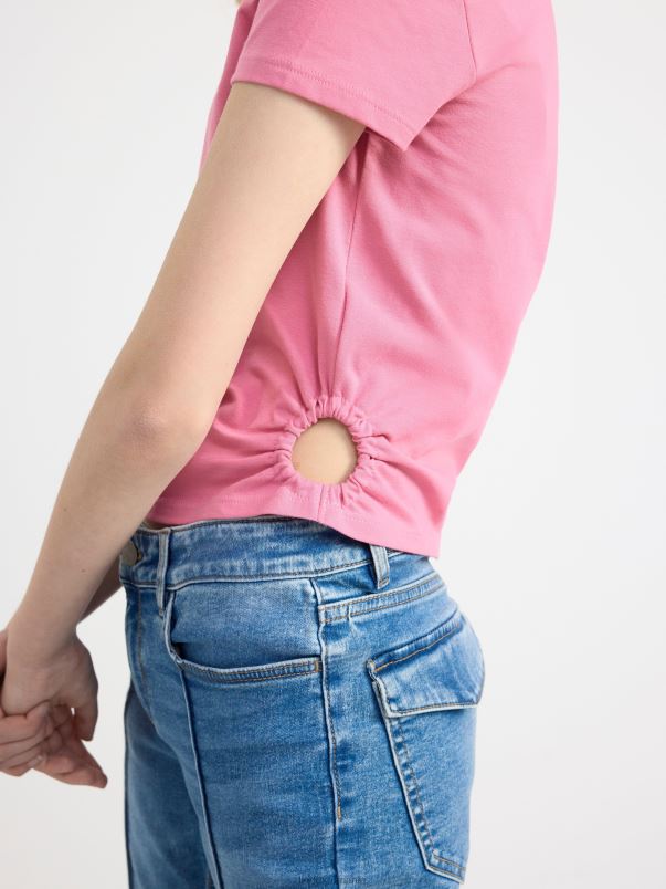 îmbrăcăminte VHZ2F2858 top cu maneca scurta copii roz Lindex