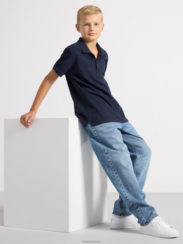 îmbrăcăminte VHZ2F2872 tricou polo cu maneca scurta copii bleumarin inchis Lindex