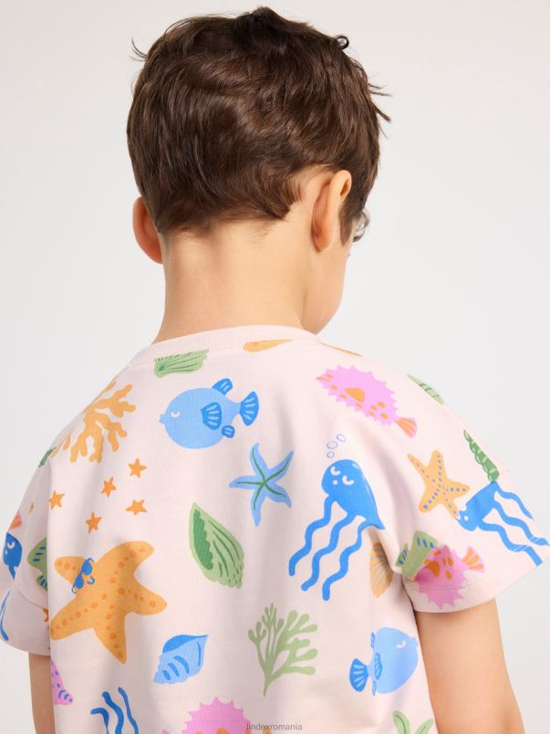 îmbrăcăminte VHZ2F2892 tricou cu animale marine copii roz deschis Lindex