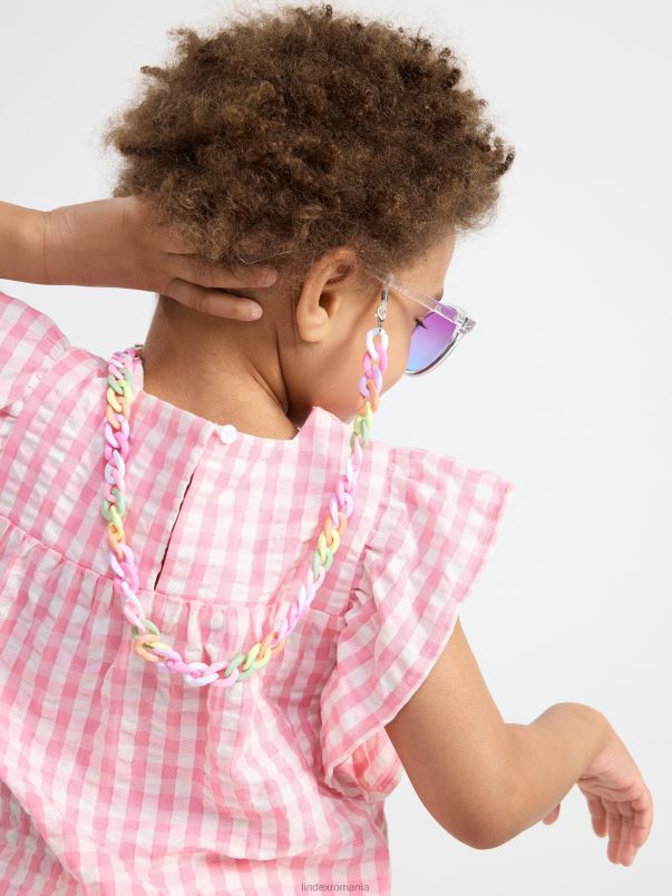 îmbrăcăminte VHZ2F2893 top seersucker cu carouri copii roz Lindex