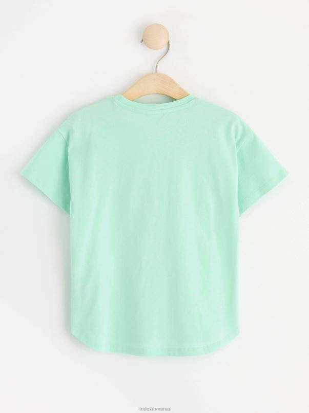 îmbrăcăminte VHZ2F2902 tricou oversize cu paiete reversibile copii turcoaz deschis Lindex