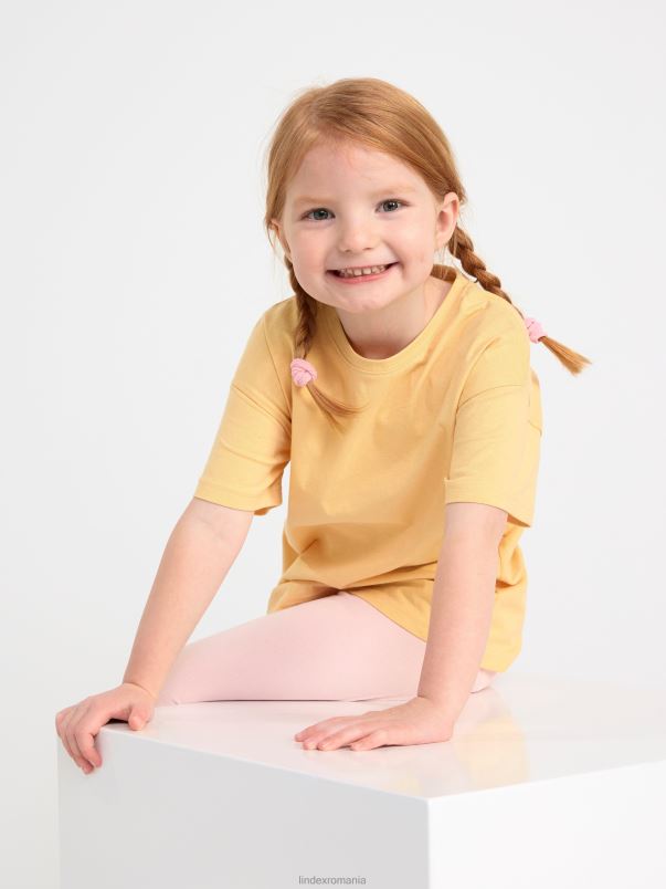 îmbrăcăminte VHZ2F2904 tricou supradimensionat copii galben praf deschis Lindex