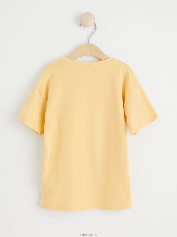 îmbrăcăminte VHZ2F2904 tricou supradimensionat copii galben praf deschis Lindex