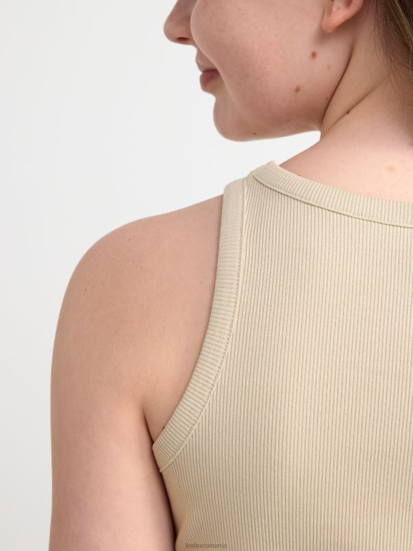 îmbrăcăminte VHZ2F2926 maiou cu nervuri copii bej deschis Lindex