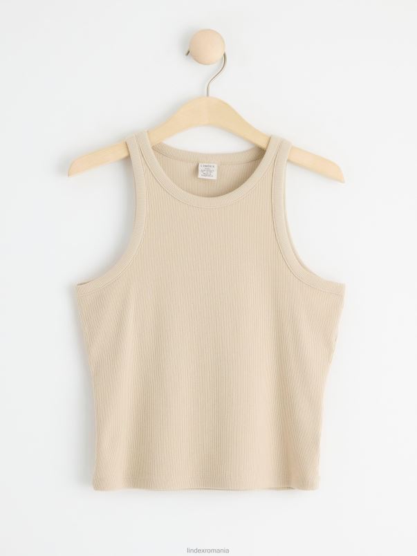 îmbrăcăminte VHZ2F2926 maiou cu nervuri copii bej deschis Lindex